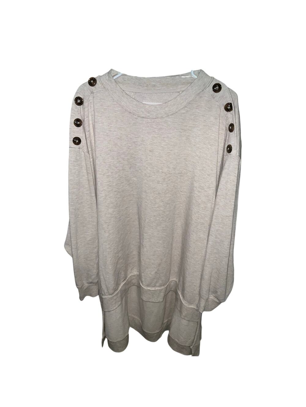 The Sweatshirt Project Oatmeal Cream Crewneck Hi Lo Pullover Sweatshirt Size L
